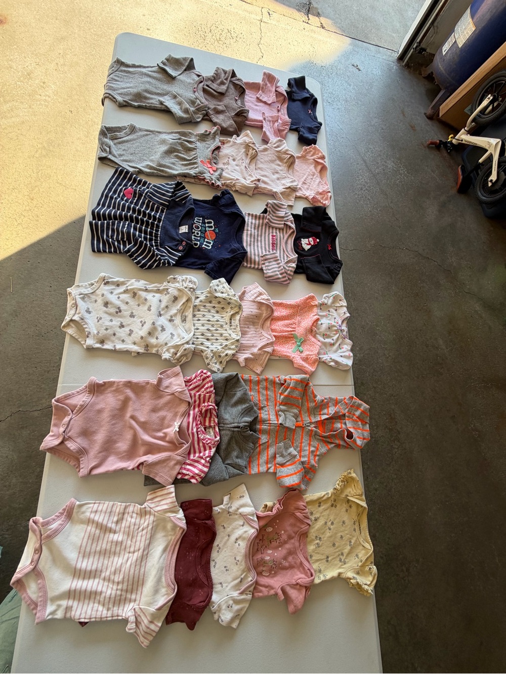 Baby Girl 3M Clothing Bundle – Long & Short Sleeve Bodysuits, 2 Sweaters & Top